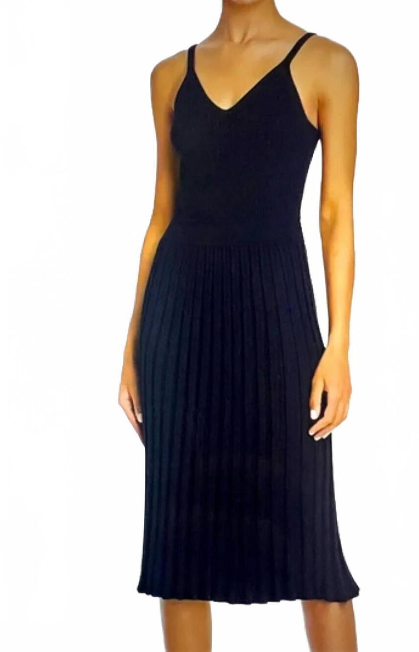 NEW MILLY cami top pleated dress in black